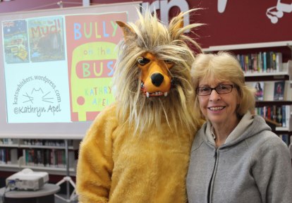 Wolf, Ally Howard, with WriteFest organiser, Sandy Curtis, who'd attended in her capacity as grandma. 